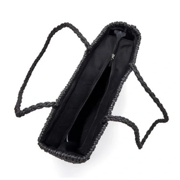 Woven Black Tote - Picture 4 of 7